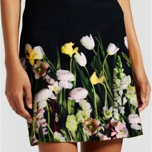 Victoria Beckham for Target | Floral Boho Nature Inspired Black Skirt | Sz S